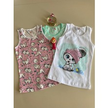 Yağmur Giyim Elm Karışık Desen 3lü Kız Çocuk Atlet Set A-043