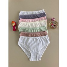 Elm Karışık Desen Ribanalı Modal 7li Kız Slip Set S-59