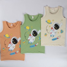 Yağmur Giyim Elm Karışık Desen 3lü Erkek Çocuk Atlet Set A-119