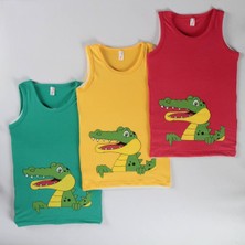 Yağmur Giyim Elm Karışık Desen 3lü Erkek Çocuk Atlet Set A-118