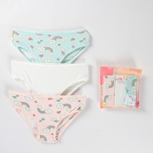 Elm Karışık Desen 3lü Kız Çocuk Slip Set S-65