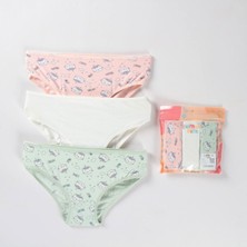 Elm Karışık Desen 3lü Kız Çocuk Slip Set S-63