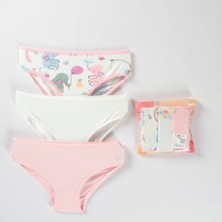 Elm Karışık Desen 3lü Kız Çocuk Slip Set S-64