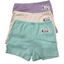 Gmş Fiyonklu Yeşil, Ekru, Lila Jakarlı 3lü Kız Boxer Set 3113-2