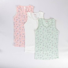 Yağmur Giyim Elm Karışık Desen 3lü Kız Çocuk Atlet Set A-110