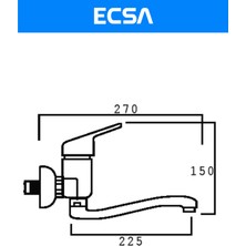 ECSA Duvardan Döner Borulu Mutfak Evye Aplike Bataryası