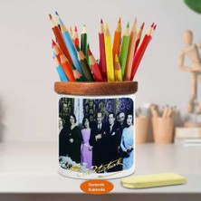 Asilmeydan Arkadaşları ve Mustafa Kemal Atatürk Ahşap Seramik Kalemlik-A(41)