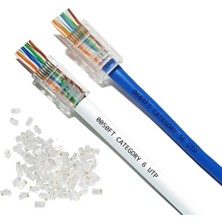 Yeni Nesil Ez RJ45 Cat5 Cat6 Ethernet Internet Kablo Soketi Konnektörü 8P8C RJ45 Jack Utp Delikli Açık Uç 80 Adet