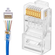 Yeni Nesil Ez RJ45 Cat5 Cat6 Ethernet Internet Kablo Soketi Konnektörü 8P8C RJ45 Jack Utp Delikli Açık Uç 30 Adet