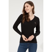U.S. Polo Assn. Kadın Siyah Kazak /Triko 50255662-VR046