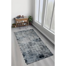 Feel Home Bubble Tavşan Tüyü, Kaymaz Süet Taban, Süper Soft, Ultra Lüks, Yıkanabilir Halı Eskitme Mavi
