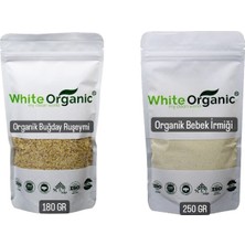 White Organic Organik Bebek Irmiği+Organik Buğday Ruşeymi Ruşeym Özü 2'li Set Bebek Ek Gıdası