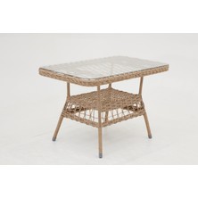 Divona Home Palm Alüminyum Rattan 2+1+1+Masa Bahçe Balkon Takımı