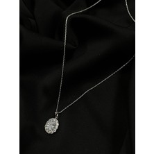 Kural Jewelry 925 Ayar Gümüş Zincirli Elmas Zirkon Taş Kolye Kadın