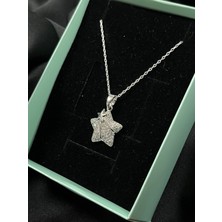 Kural Jewelry 925 Ayar Gümüş Zincirli Yıldız Zirkon Taş Kolye Kadın