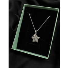 Kural Jewelry 925 Ayar Gümüş Zincirli Yıldız Zirkon Taş Kolye Kadın