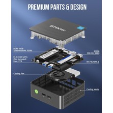 G3 PLUS Intel N150 İşlemci, 16GB RAM, 512GB NVMe SSD, 2xHDMI, 2.5 Gigabit Ethernet Win 11 PRO Mini PC
