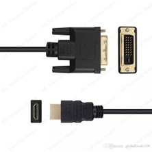 Derwell Yeni 2025 DVI 24+1 To HDMI Çift Yönlü DVI To HDMI Kablo 1080P Full Hd Çözünürlük 3 Katmanlı Kablo 3 Metre