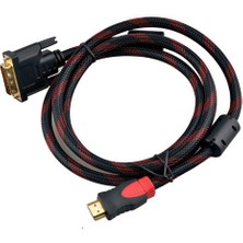 Derwell HDMI To DVI 24+1 DVI To HDMI Kablo Altın Uçlu Hdmı-Dvı Kablosu Erkek Tv Hd Pc Projektör Ps4/3 1.5 Metre