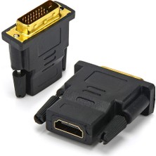 Derwell HDMI To DVI 24+1 DVI To HDMI Kablo Altın Uçlu Hdmı-Dvı Kablosu Erkek Tv Hd Pc Projektör Aparat