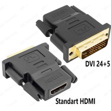 Derwell HDMI To DVI 24+5 DVI To HDMI Kablo Altın Uçlu Hdmı-Dvı Kablosu Erkek Tv Hd Pc Projektör Aparat