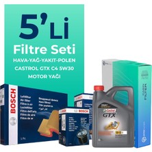 Bosch Dacia Logan 1.5 Dizel Filtre Bakım Seti Castrol Motor Yağlı (2012-2018) 5 Li