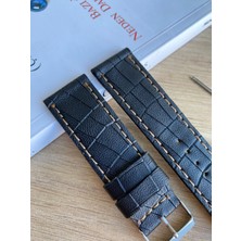 Taba Dikiş Yerli Üretim Mat Croco Desen Saat Kordonu. 18-20-22-24 ve 26MM Genişlik Seçenekleri.