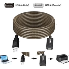 Derwell USB Extension Cipli Cabble USB Uzatma Kablosu Uzatıcı Ara Kablosu Dişi Erkek High Speed Kablo 25 Metre