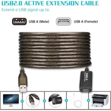 Derwell USB Extension Cipli Cabble USB Uzatma Kablosu Uzatıcı Ara Kablosu Dişi Erkek High Speed Kablo 25 Metre