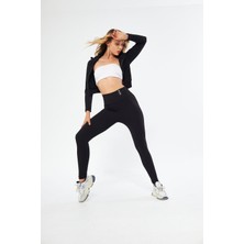 Lesa Wear Içi Polarlı Yumuşacık Şardonlu Kaşkorse Crop Likralı Hırka