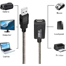 Derwell USB Extension Cipli Cabble USB Uzatma Kablosu Uzatıcı Ara Kablosu Dişi Erkek High Speed Kablo 20 Metre