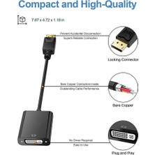 Derwell Displayport To DVI Kablosu Adaptörü Ekran Portu Dp DVI Dönüştürücü Hd 1080P Çevirici Cabble Kablo