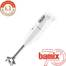 Bamix Cordless Pro Kablosuz şarjlı El Blenderi 20 Dakika Kullanım 15500 Devir 3 Hız Ayarı Beyaz