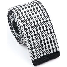 Omark Cotton Örme Kravat Siyah Beyaz