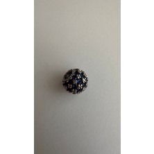 Lines Bijuteri Işıltılı Pavé Yuvarlak Mavi Charm