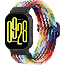 Quse Örgü Kordon, Xiaomi Redmi Watch 5 Active Ile Uyumlu, Ayarlanabilir Tokalı, Gökkuşağı