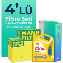 Mann Filter Fiat Punto 1.4 Benzinli Filtre Bakım Seti Shell Motor Yağlı (2005-2011) 4 Lü