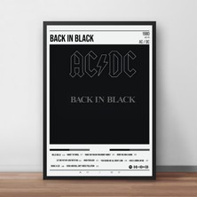 Orenda Art Ac / Dc - Back In Black Albüm / Çerçeveli Poster Tablo