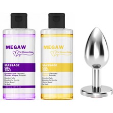 Megaw 50 ml Forest Fruits ve 50 ml Limon Aromalı Kayganlaştırıcı + Metal Anal Tıkaç