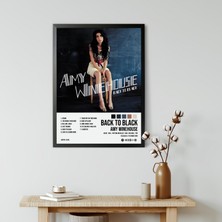 Orenda Art Amy Winehouse - Back To Black Albüm Spotify Çerçeveli Poster Tablo
