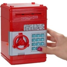 Adm Store Atm Tasarımlı Para Kasası Kumbara Şifreli Kırmızı Atm Kasa Para Yutan Kumbara Şifreli Kırmızı