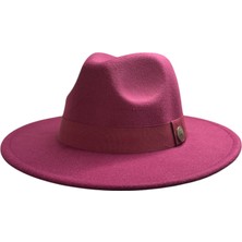 CEELDU Kışlık Kaşe Keçe Fedora, Erkek Kadın Fötr Şapka, Kovboy Şapka- Bordo