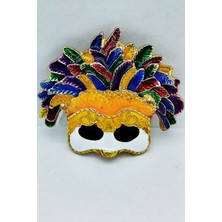 Bb Renkli Karnaval Maskesi Broş