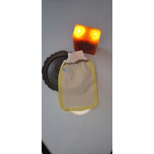 Eker Kese Tekstil Ürünleri Konfor Sarı Biyeli Hızlıgiy Kese Seti-2 Adet Kese-Lastikli Kese-Banyo ve Duş Kesesi