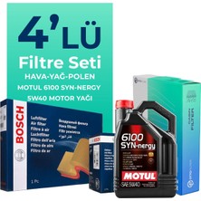 BOSCH Fiat Linea 1.4 Benzin Filtre Bakım Seti Motul Motor Yağlı (2009-2017) 4 Lü