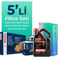 BOSCH Fiat Idea 1.3 Dizel Filtre Bakım Seti Motul Motor Yağlı (2004-2010) 5 Li