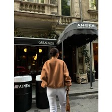 Kaşe Kaşmir Fermuarlı Ceket - Kahve