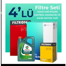 Filtron Fiat Punto EVO 1.3 Dizel Filtre Bakım Seti Castrol Motor Yağlı EURO 4 (2008-2015) 4 Lü