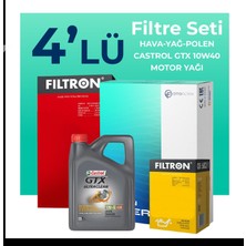 Filtron Fiat Punto 1.4 Benzinli Filtre Bakım Seti Castrol Motor Yağlı (2005-2011) 4 Lü