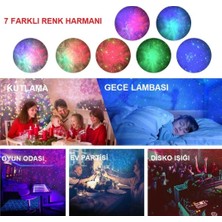 World Of The World Lazer Gala x y Yıldızlı Gökyüzü Projektör Gece Lambası